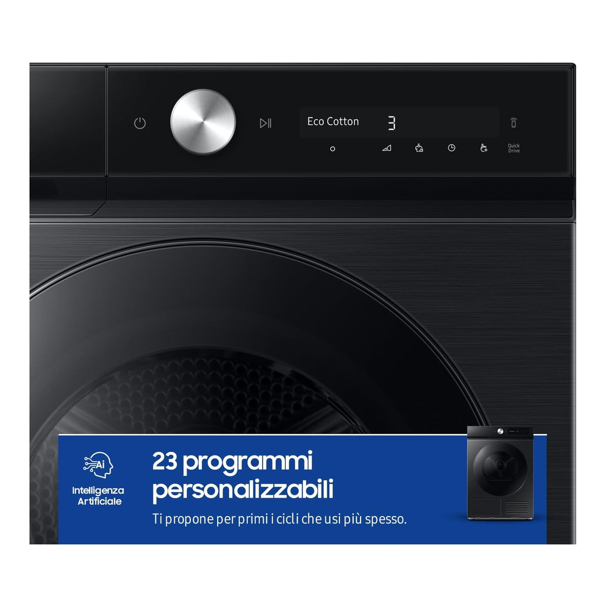 SAMSUNG DV90DB7845GBU3 ASCIUGATRICE 9KG WIFI BESPOKE AI CLASSE A COLORE NERO