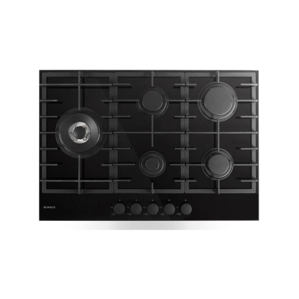 SCHOCK SVC85THBK PIANO COTTURA DA INCASSO 75 CM 5 FUOCHI A GAS COLORE NERO