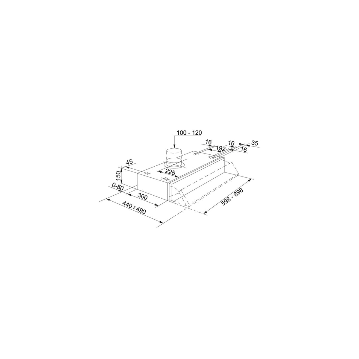 FRANKE 315.0547.778 CAPPA SOTTOPENSILE 90CM COLORE GRIGIO - FSI 932 GR