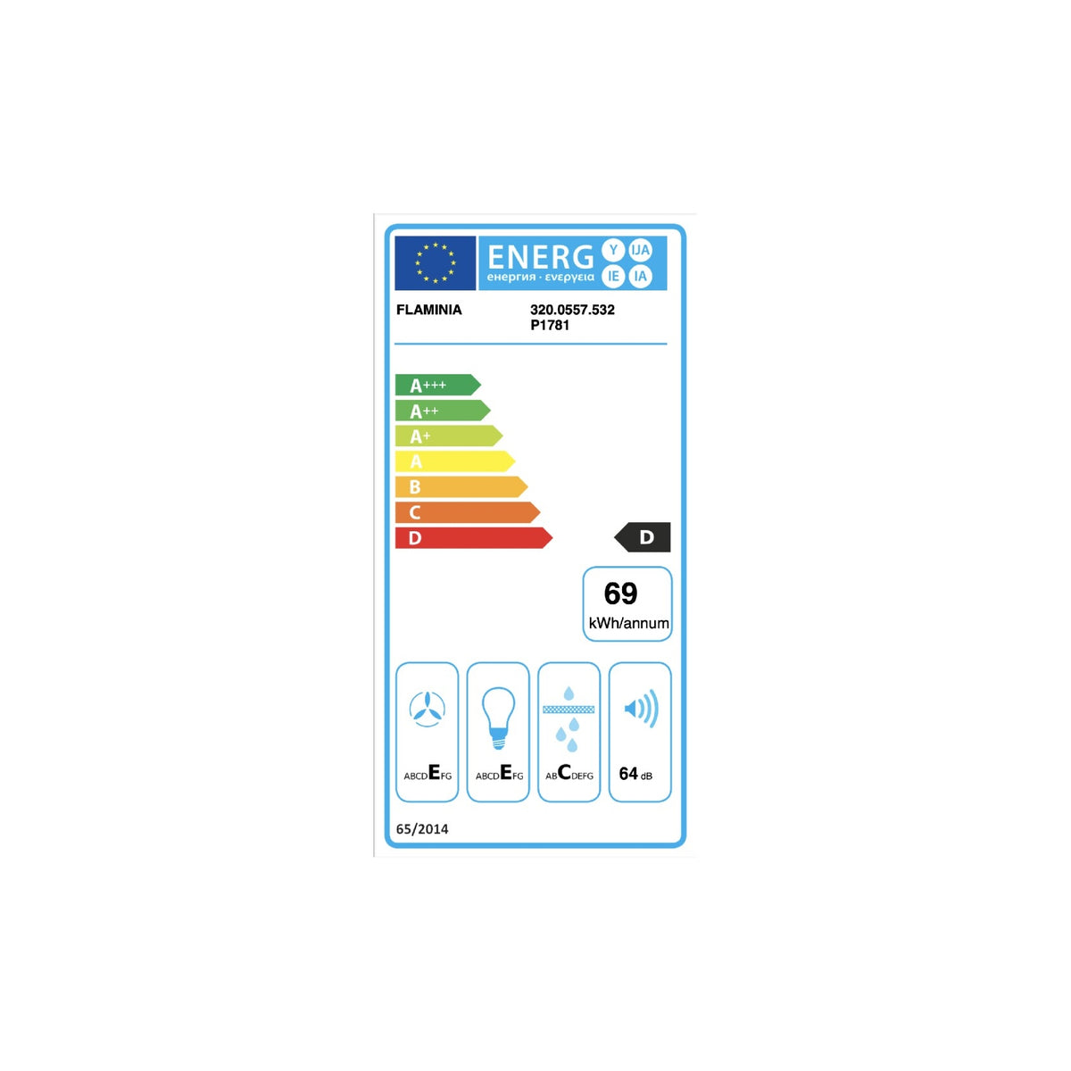 FABER EGEA PLUS X A90 CAPPA A PARETE 90CM ACCIAIO INOX CLASSE D - 320.0557.532
