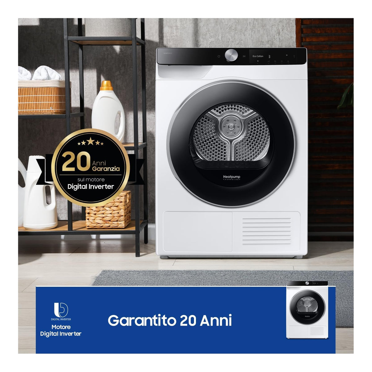 SAMSUNG DV90DG6845LKU3 ASCIUGATRICE 9KG WIFI CLASSE A - PROMO