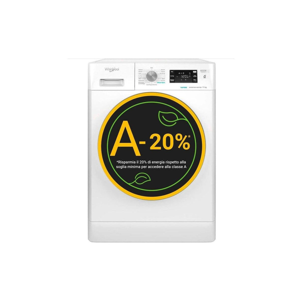 WHIRLPOOL FFB 1148 BSV IT LAVATRICE 11KG 1400 GIRI INVERTER VAPORE WIFI CLASSE A - FFB1148BSV