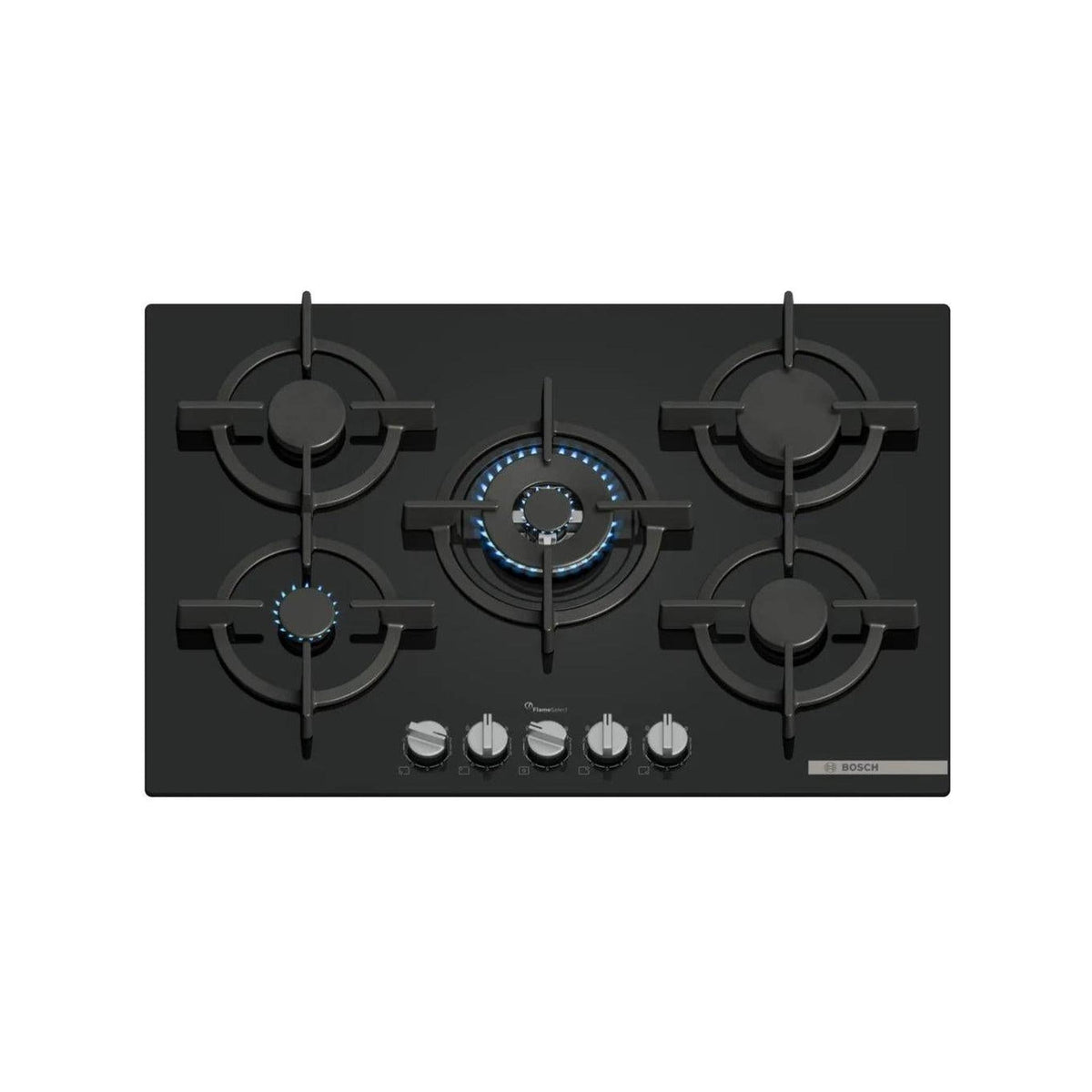 BOSCH PPQ7A6I15 PIANO COTTURA DA INCASSO 75CM 5 FUOCHI A GAS IN VETRO NERO
