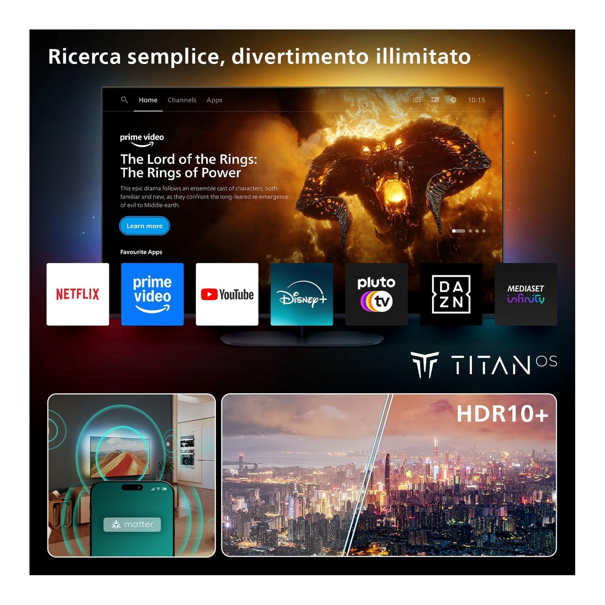 PHILIPS 65PUS8010/12 TV LED 65' SMART TV AMBILIGHT UHD 4K WIFI