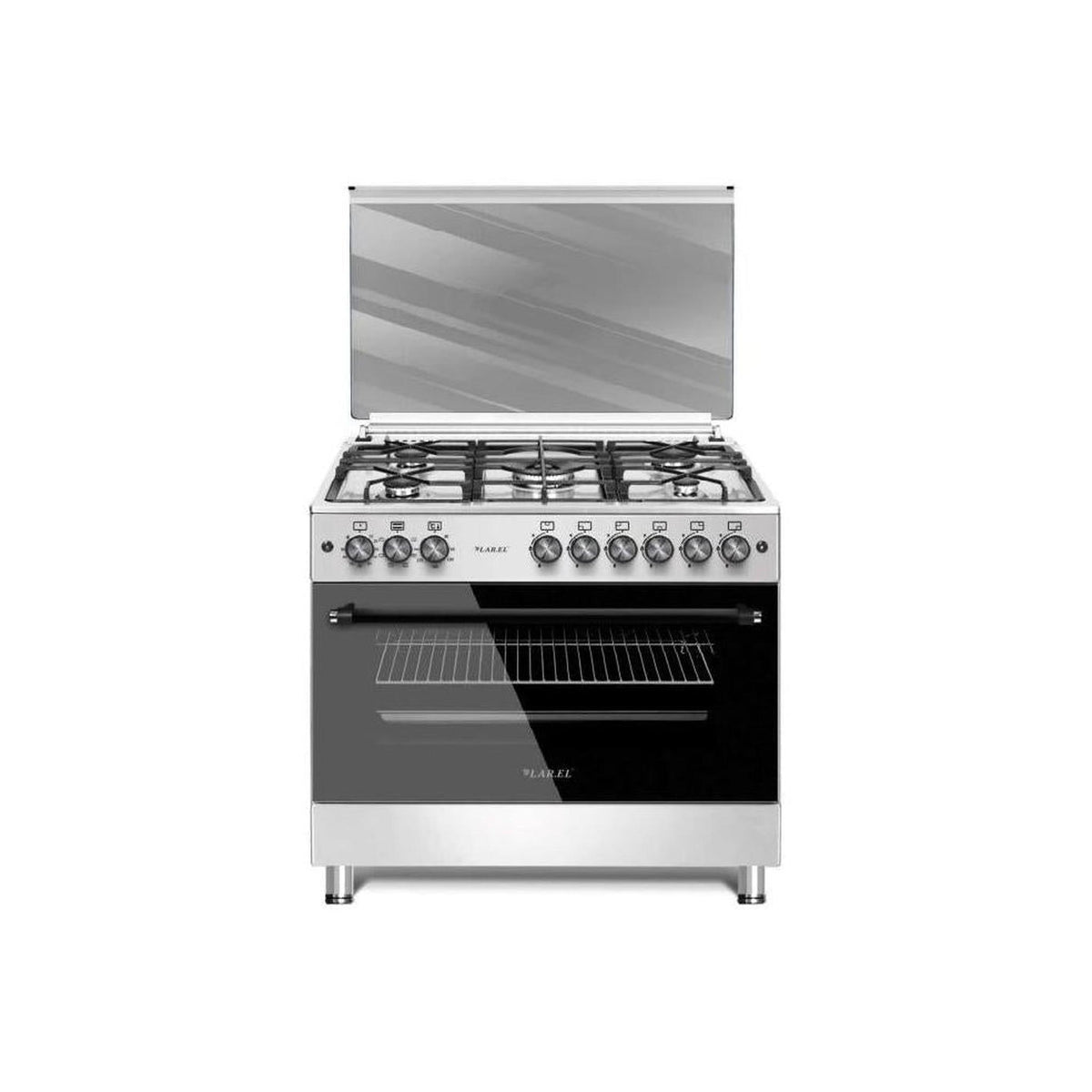 LAREL L90EX CUCINA A GAS 90x60 5 FUOCHI FORNO ELETTRICO VENTILATO - INOX