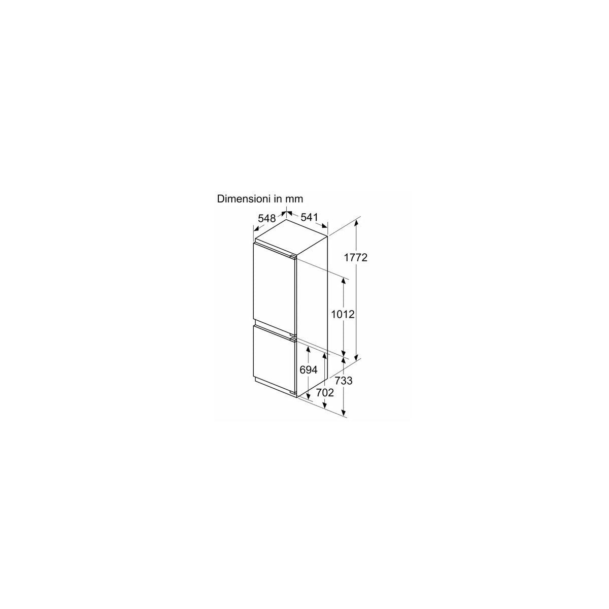 SIEMENS Frigorifero combinato da Incasso iQ300 KI86VVFE0 LowFrost Classe E