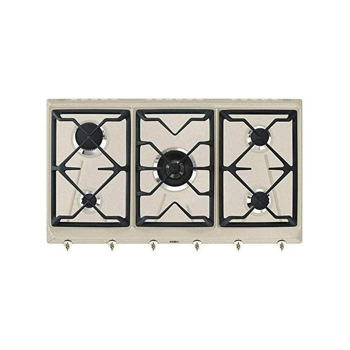 SMEG SRV896AVOGH2 PIANO COTTURA DA 90CM 5 FUOCHI GRIGLIE IN GHISA COLORE AVENA