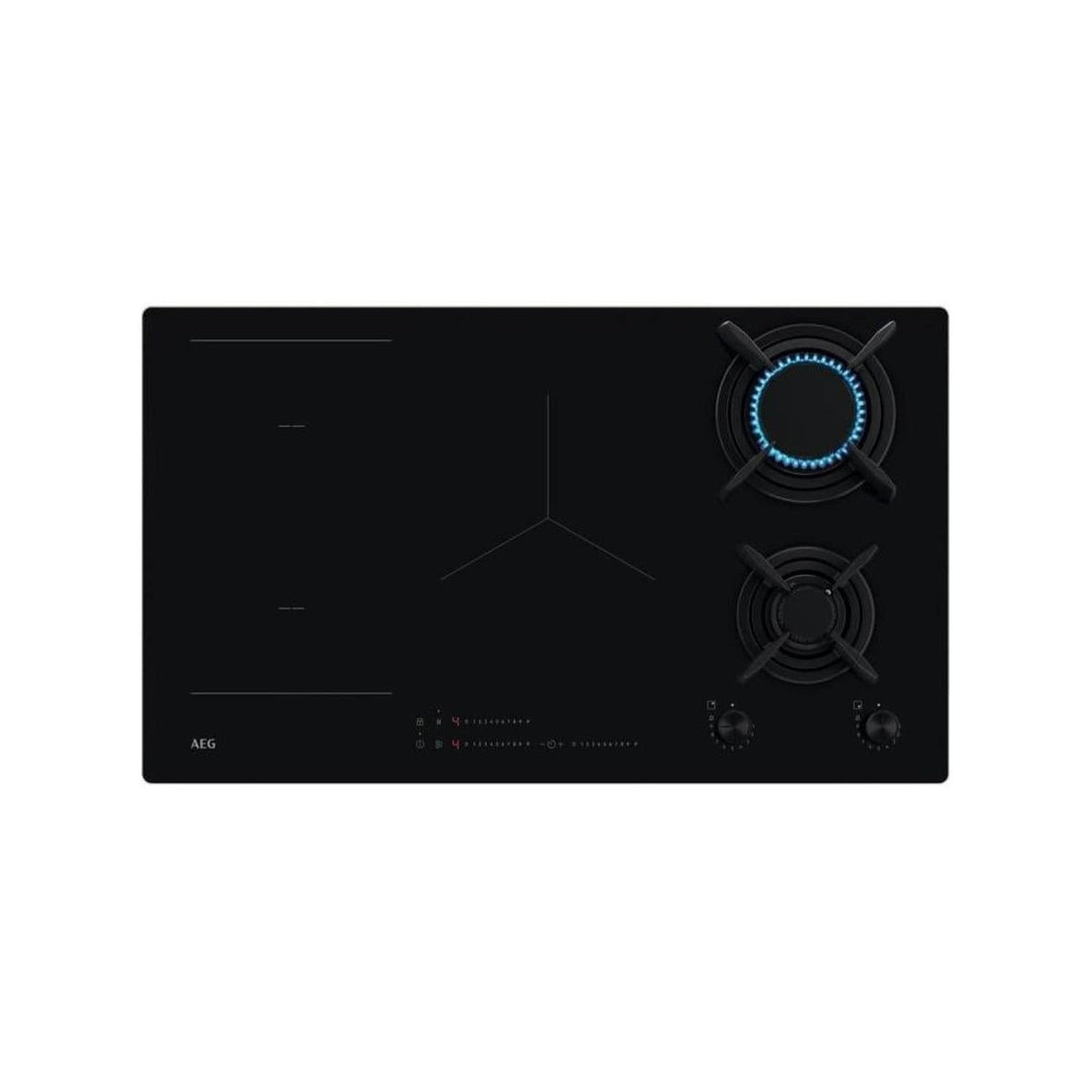Aeg HF704193NB Piano cottura a Induzione 88Cm 2 Fuochi gas + 3 zone di cottura