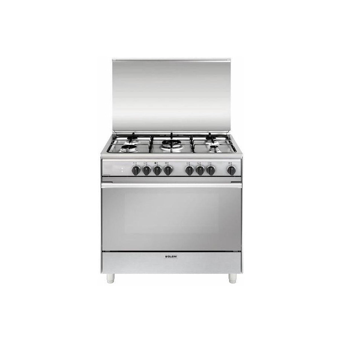 GLEM GAS UN965MI CUCINA 90X60 5 FUOCHI A GAS FORNO ELETTRICO VENTILATO CLASSE A INOX