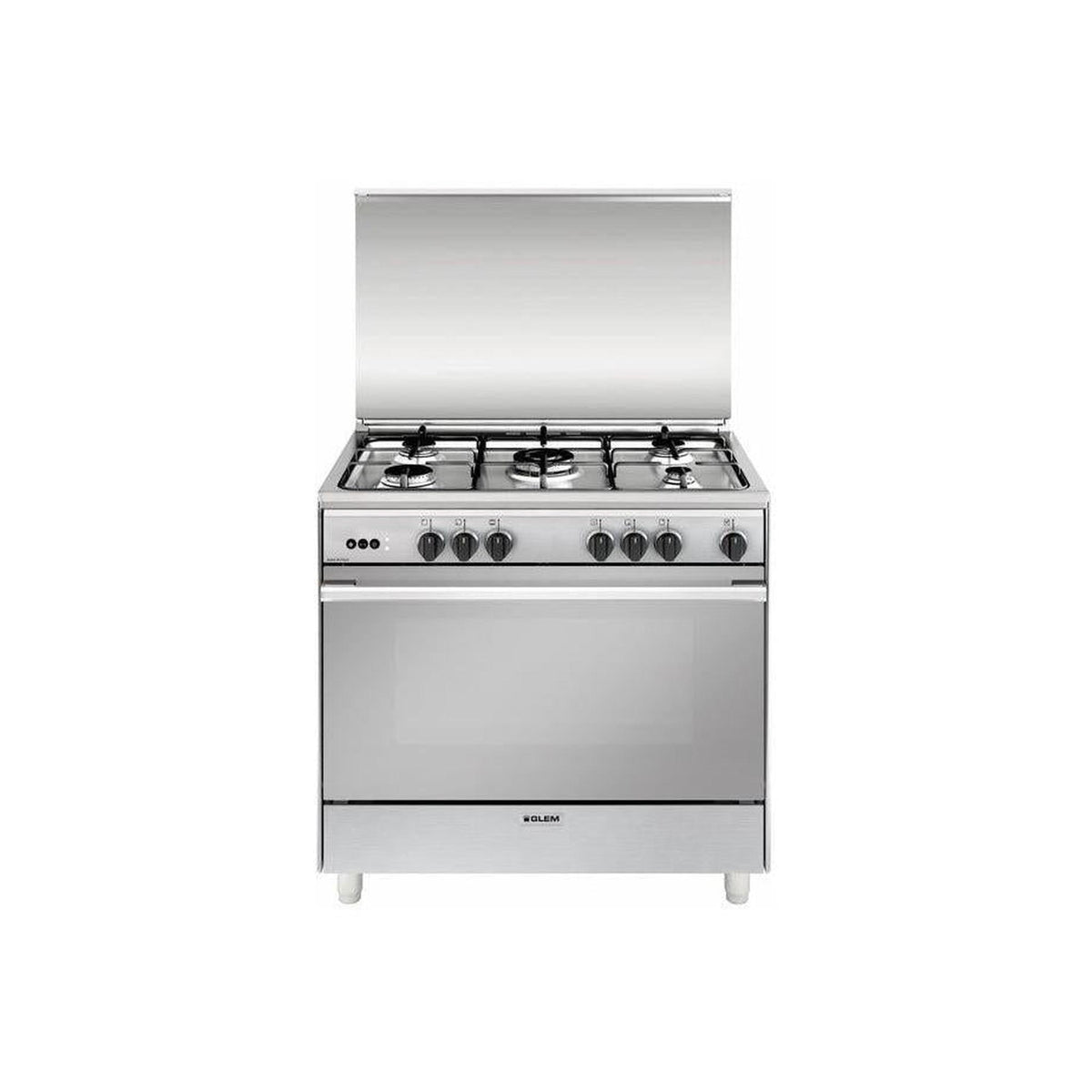 GLEM GAS UN965VI CUCINA A GAS 90X60 5 FUOCHI E FORNO A GAS CON GRILL - INOX