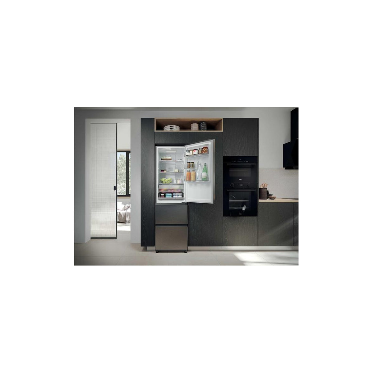 HAIER HTR3518ENMX FRIGORIFERO COMBINATO 303LT NO FROST CLASSE E INOX
