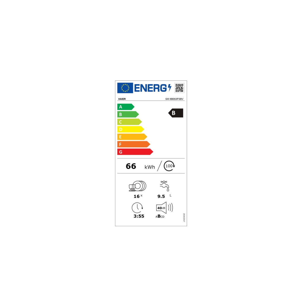 Haier SXI 6B0S3FSBV Lavastoviglie da Incasso 16 Coperti Wifi Classe B - SXI6B0S3FSBV