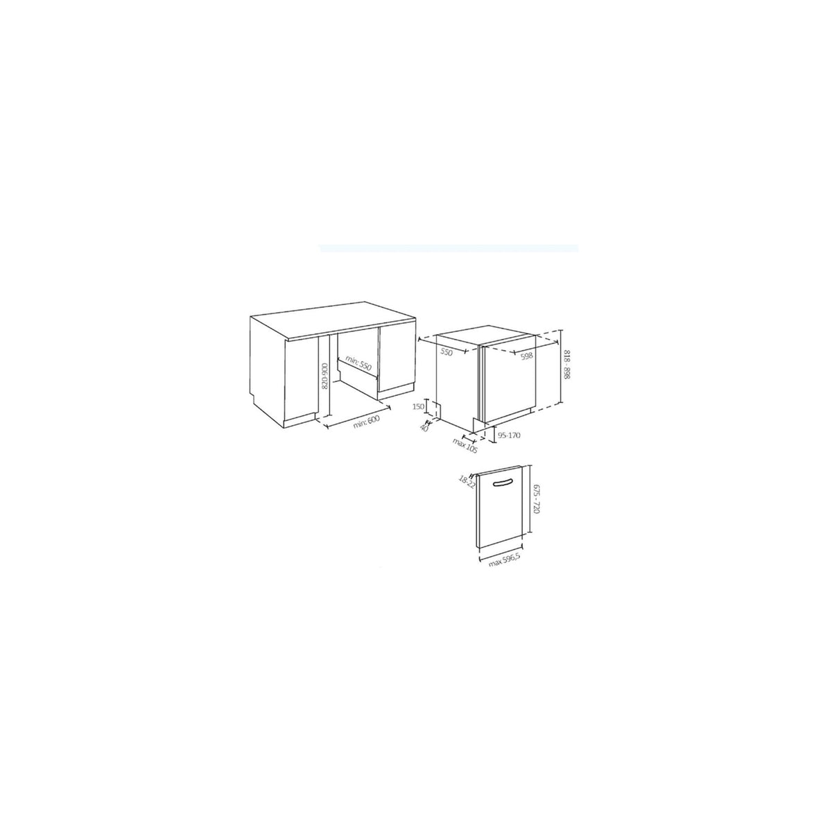 Haier SXI 6B0S3FSBV Lavastoviglie da Incasso 16 Coperti Wifi Classe B - SXI6B0S3FSBV