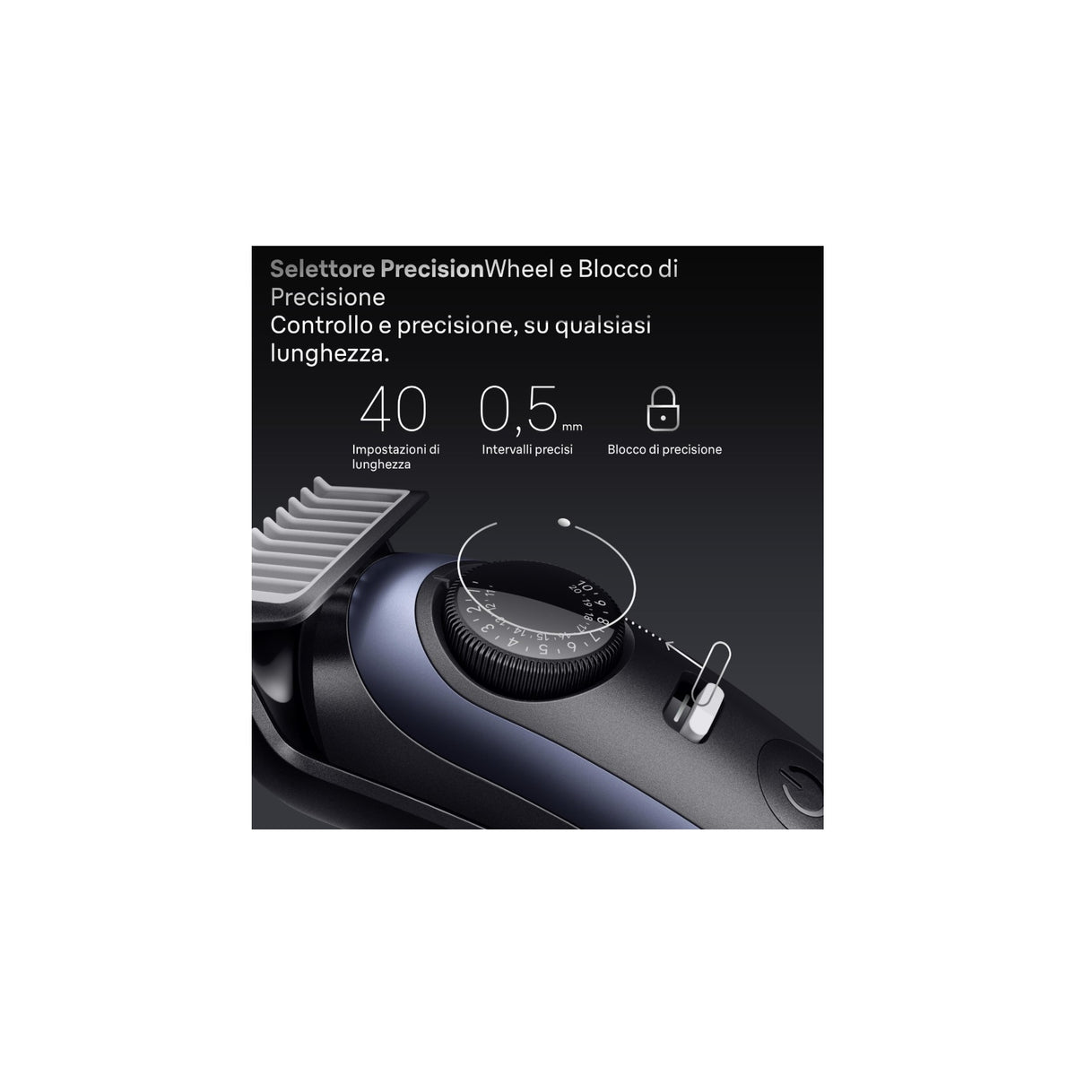 BRAUN BT7520 REGOLABARBA SERIES 7 RICARICABILE 40 LIVELLI DI TAGLIO