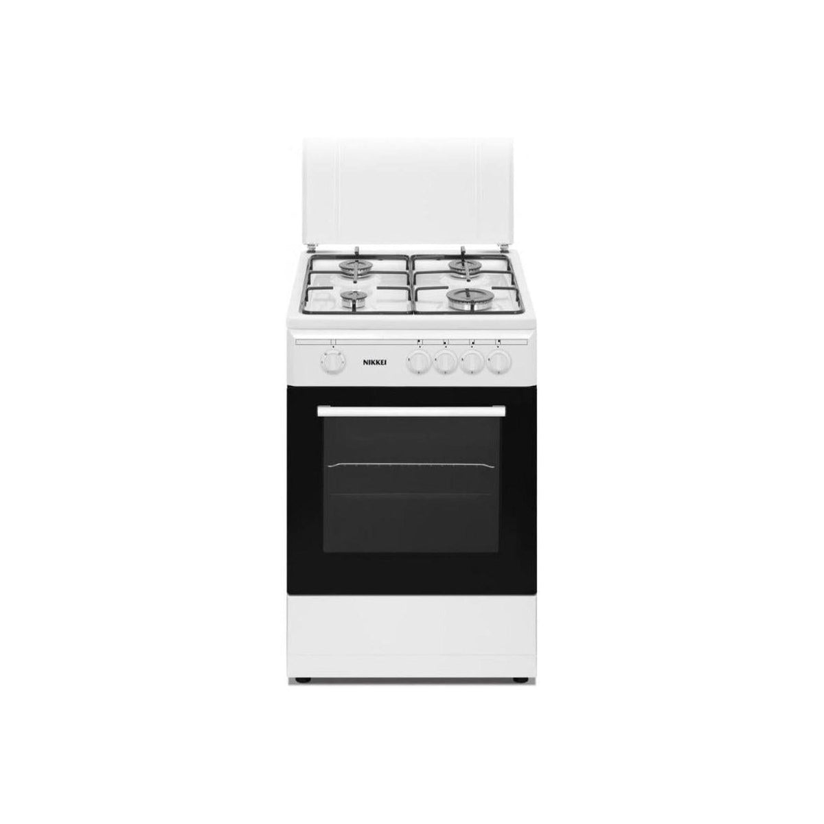 Nikkei SN554WG Cucina a Gas 50x50 4 Fuochi Forno a Gas - Bianca