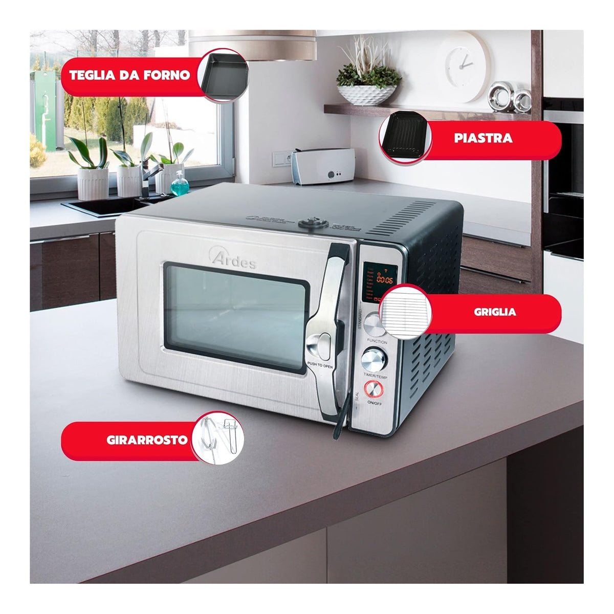 Ardes Carlomagno Fornetto a pressione 30 Lt, Girarrosto - AR6430PR