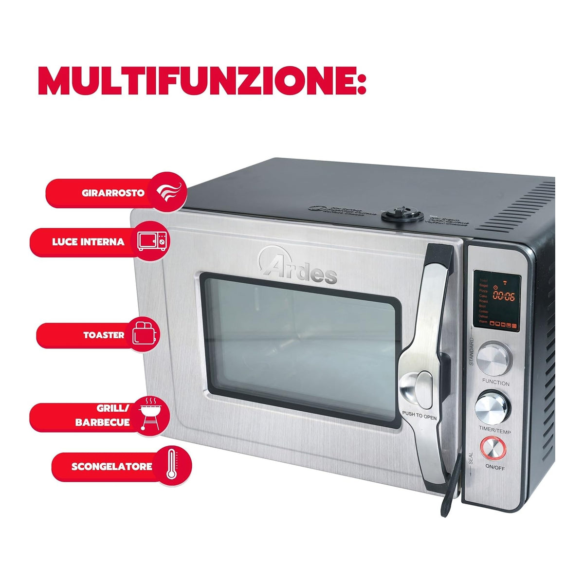 Ardes Carlomagno Fornetto a pressione 30 Lt, Girarrosto - AR6430PR