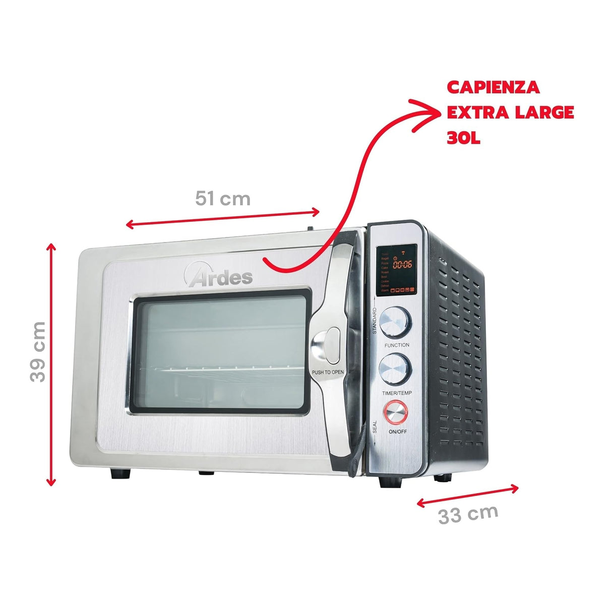 Ardes Carlomagno Fornetto a pressione 30 Lt, Girarrosto - AR6430PR
