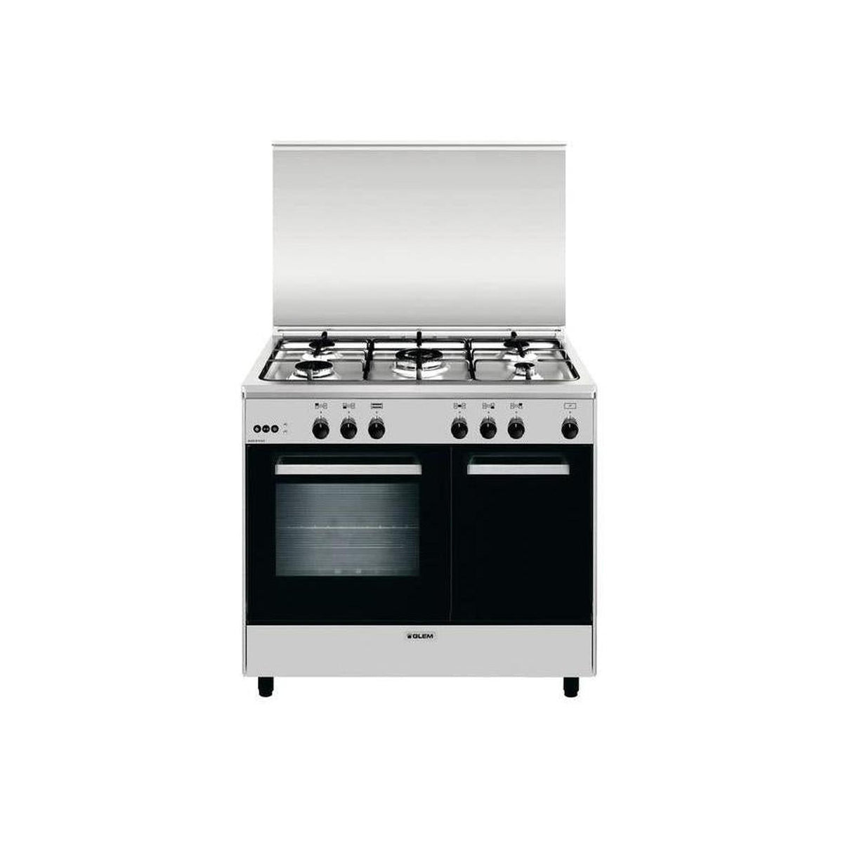 GLEM GAS AR965VI CUCINA 90x60 5 FUOCHI FORNO A GAS 70LT CLASSE A INOX