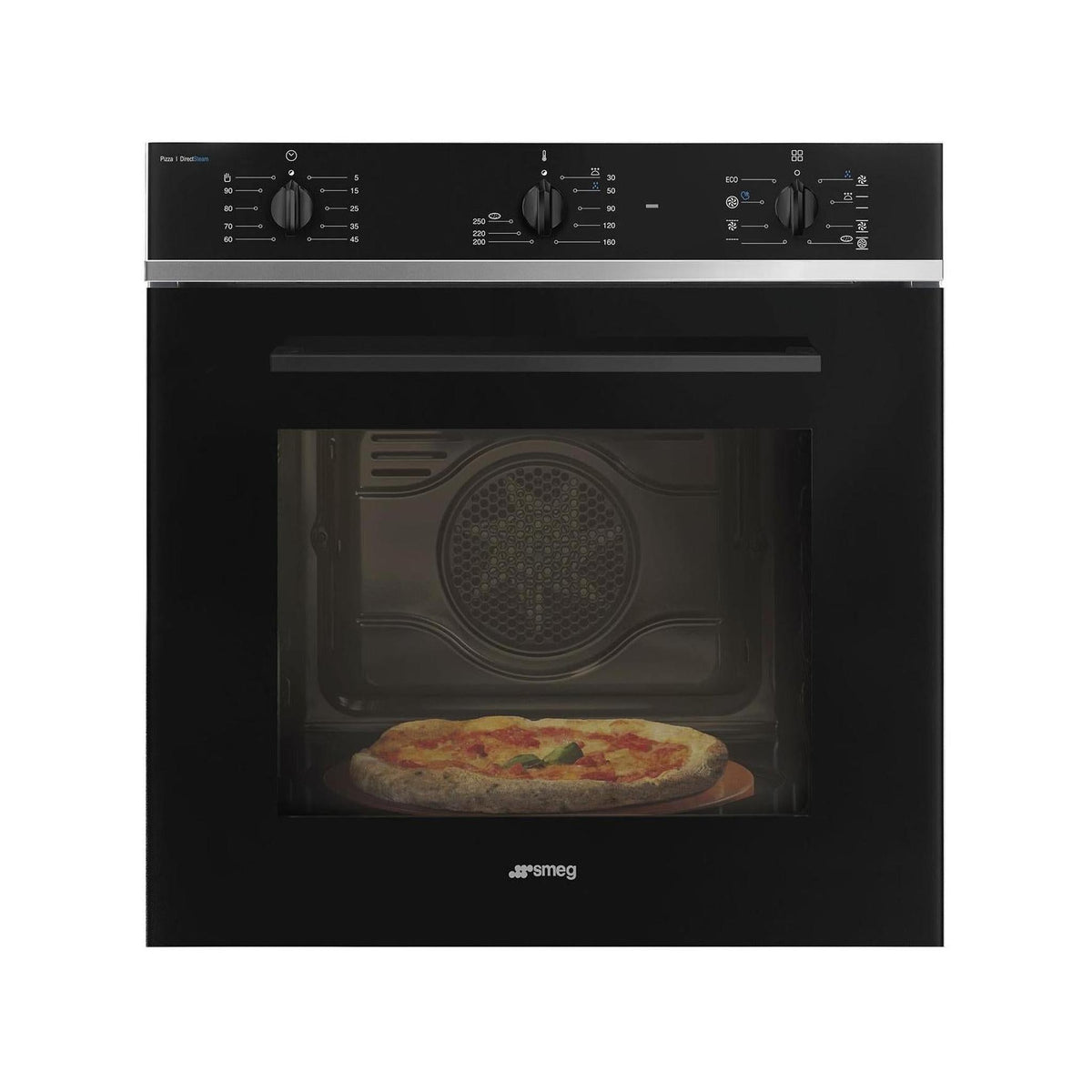 SMEG SF64M3S1PZB Forno da incasso elettrico ventilato 65lt Funzione Pizza e Vapore, Classe A Nero