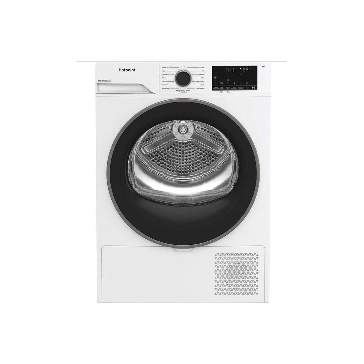 Hotpoint Ariston HPT 83D BS IT Asciugatrice 8Kg, Pompa di calore, Vapore, PetHaircare Classe D – HPT83DBSIT