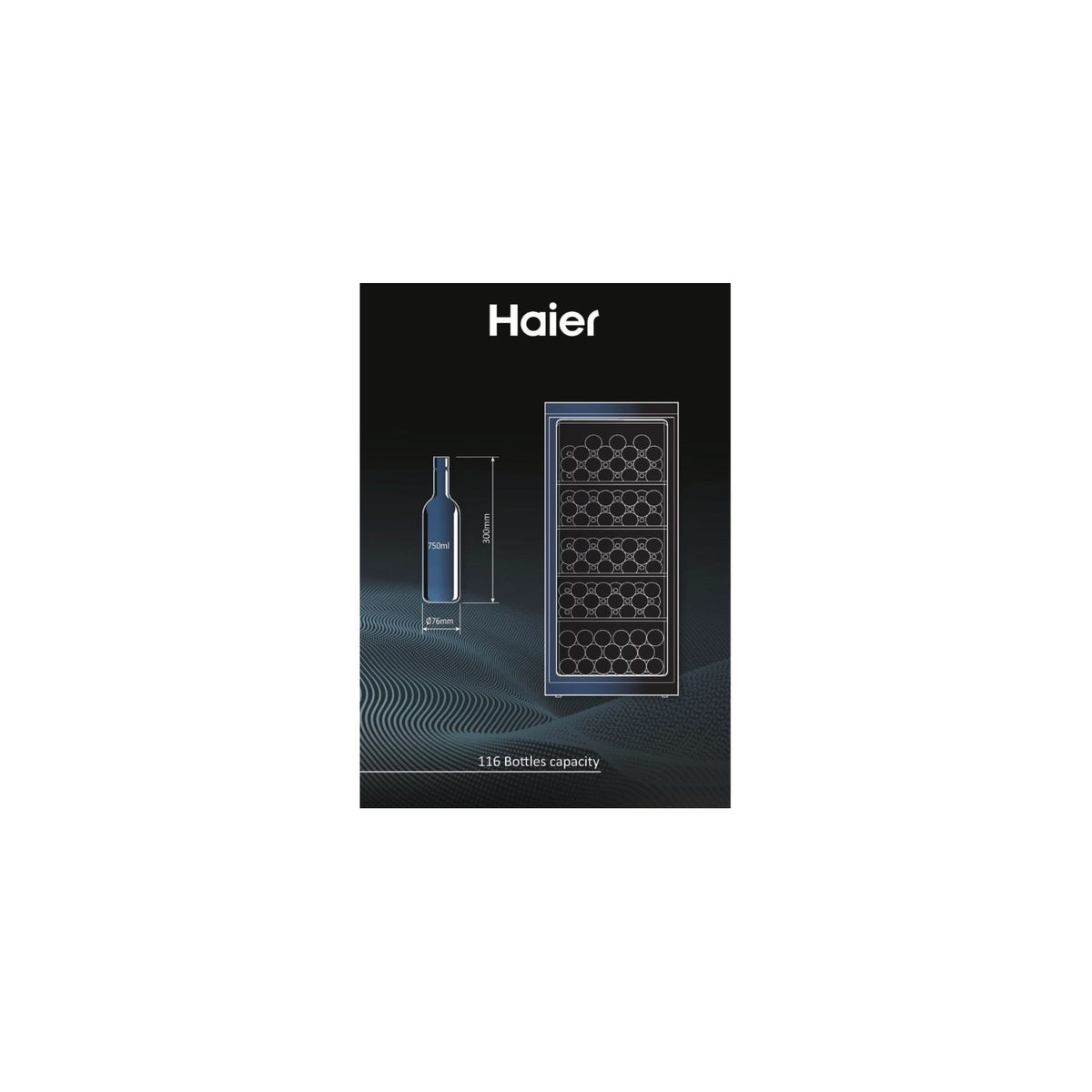 HAIER HWS116GAE CANTINETTA VINI 116 BOTTIGLIE CLASSE G COLORE NERO