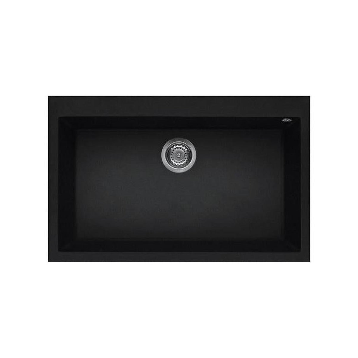 Elleci QUADRA 130 LKQ13086 Lavello Monovasca 79x50, Installazione Sopratop, in Keratek Plus Nero