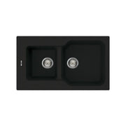 Elleci Fox 430 LGF43040 Lavello 2 vasche 86x50, Installazione Sopratop, Granitek Nero