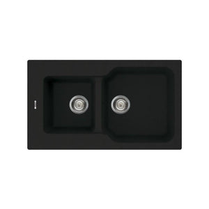 Elleci Fox 430 LGF43040 Lavello 2 vasche 86x50, Installazione Sopratop, Granitek Nero