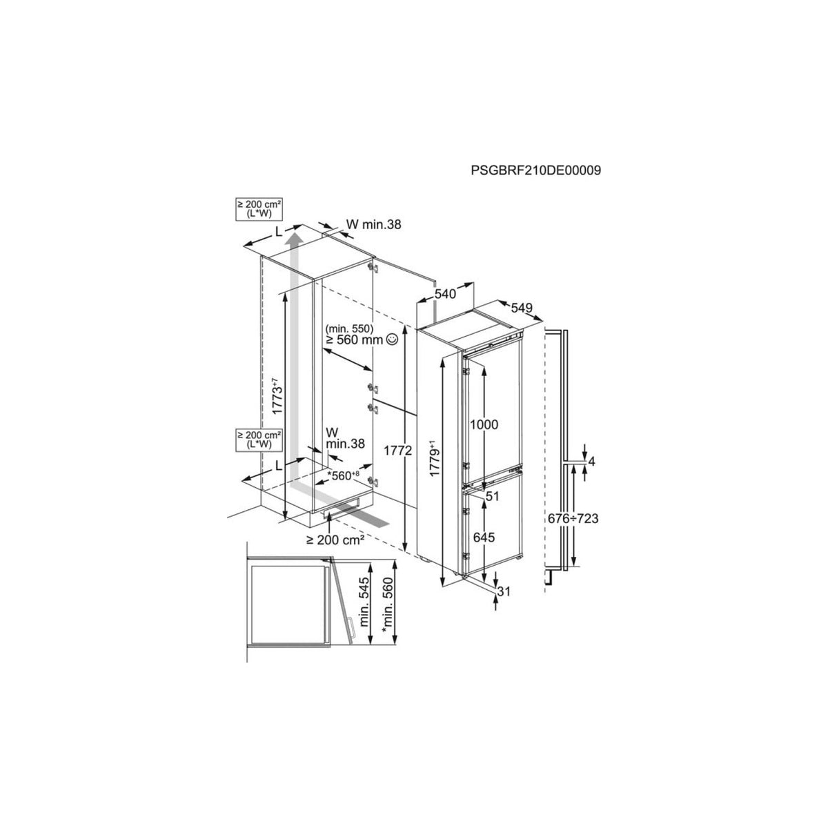Aeg NSC6N181ES Frigorifero Combinato Total No Frost 257Lt, Classe E