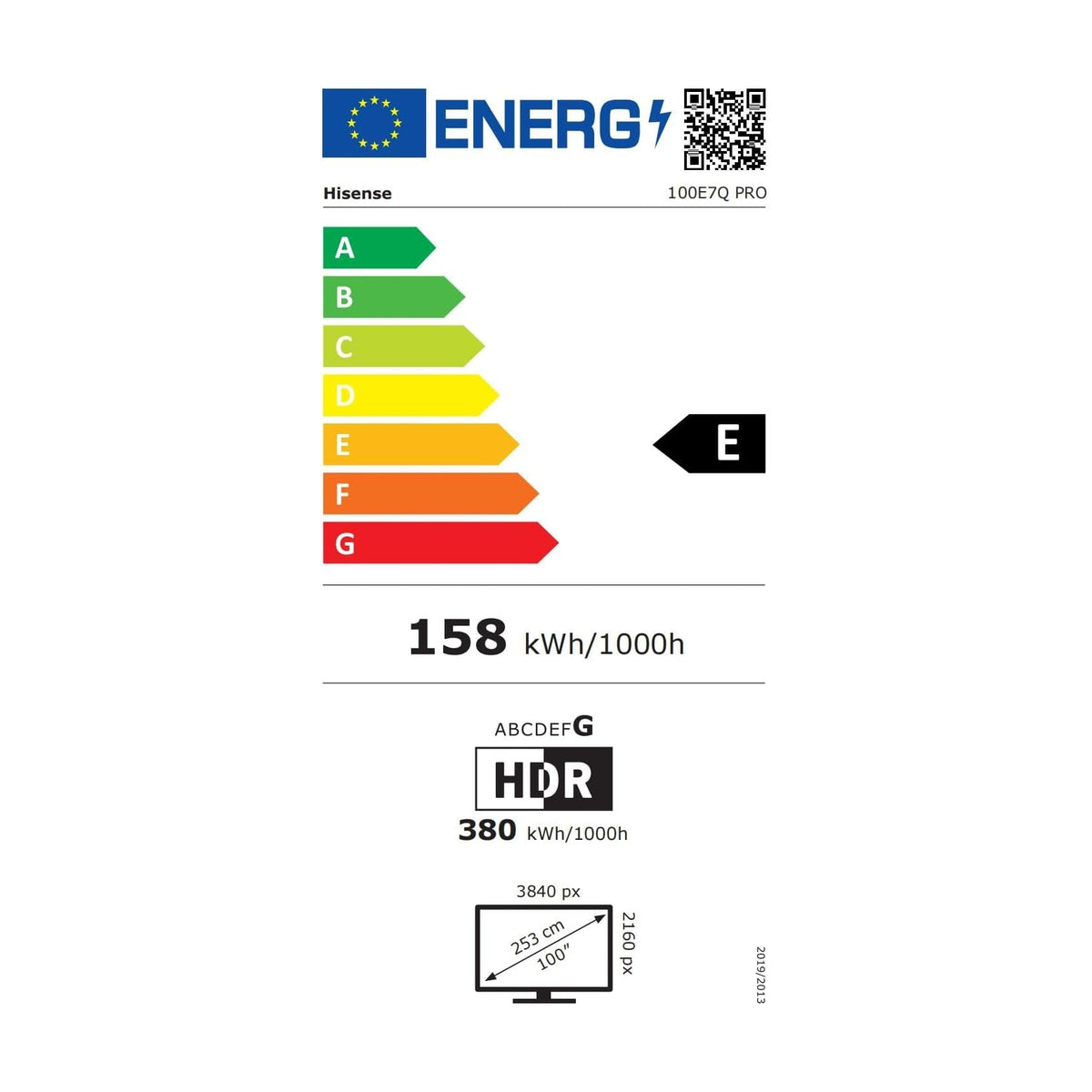 HISENSE 100E7QPRO TV QLED 100'' UHD 4K SMART TV
