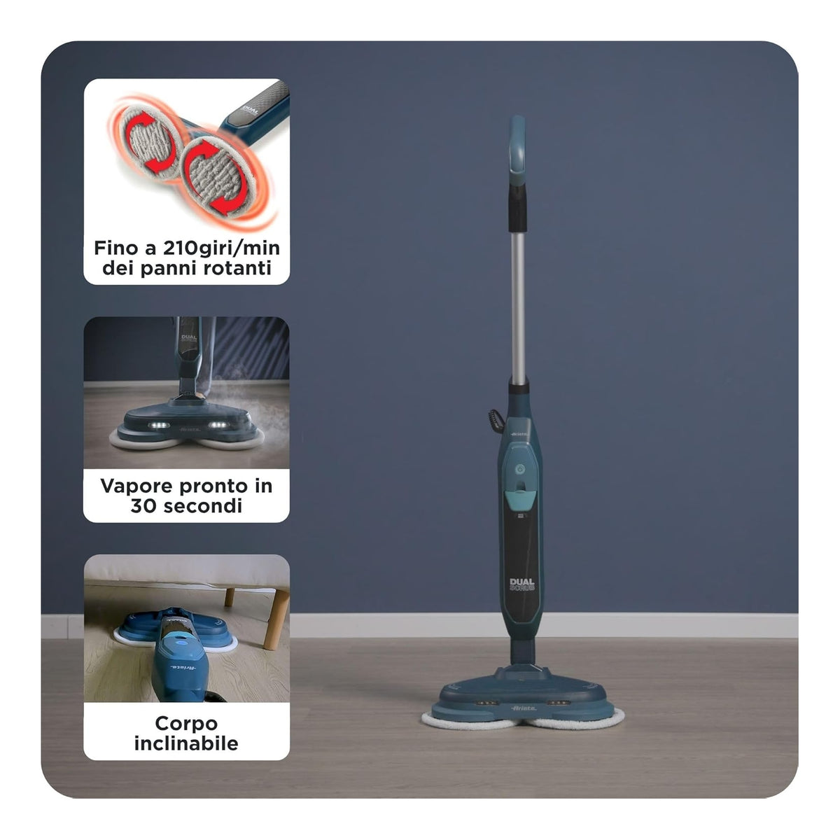 Ariete Dual Steam Scrub Scopa a Vapore 1200w, 400 ml - 4178