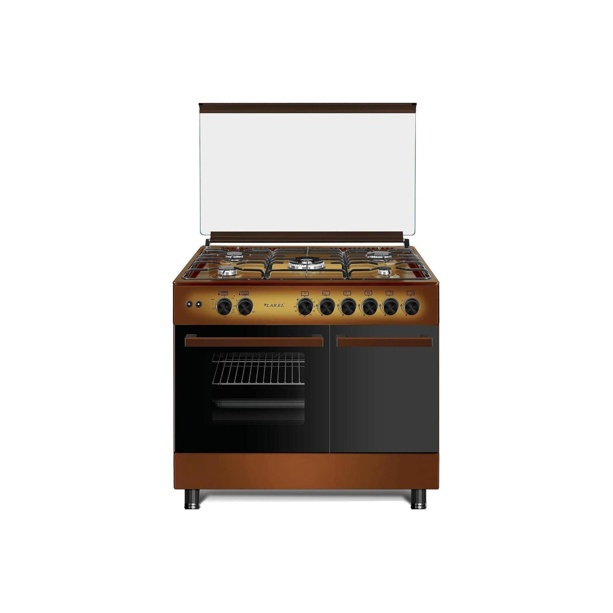 LAREL L90BT5M CUCINA A GAS 90x60 5 FUOCHI FORNO ELETTRICO VENTILATO - MARRONE