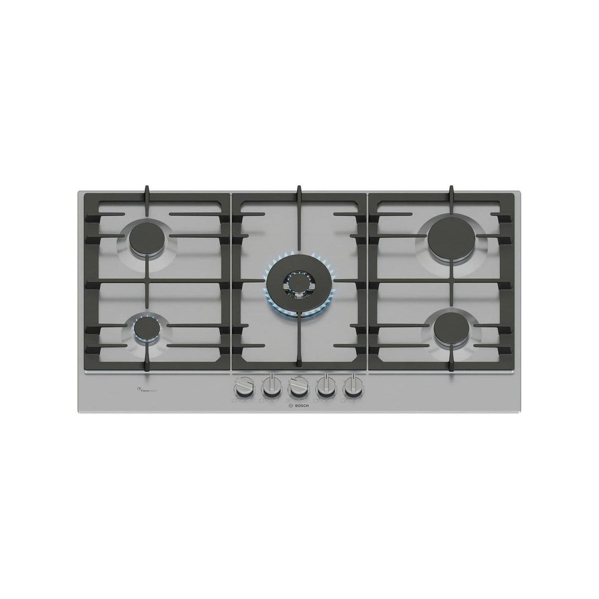BOSCH PCR9A5I90 PIANO COTTURA DA INCASSO 92CM 5 FUOCHI A GAS GRIGLIE IN GHISA ACCIAIO INOSSIDABILE