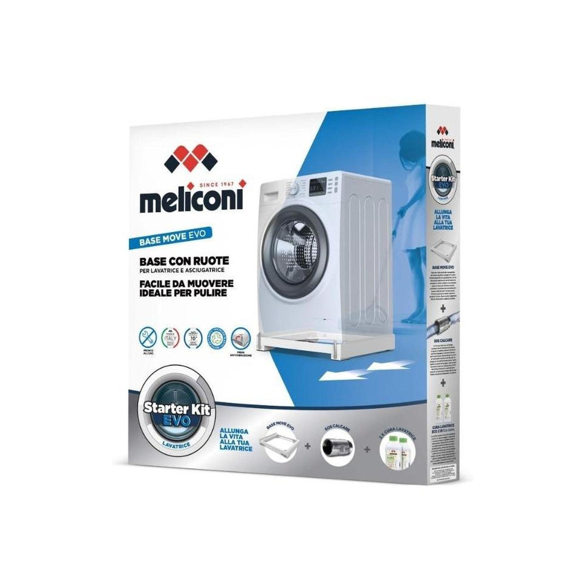 MELICONI Starter Kit Evo: Base Anti-Vibrazione + Anti calcare + Cura lavatrice - 656172