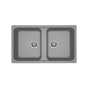 ELLECI LG245048 LAVELLO 2 VASCHE 86x50 IN GRANITEK CEMENTO