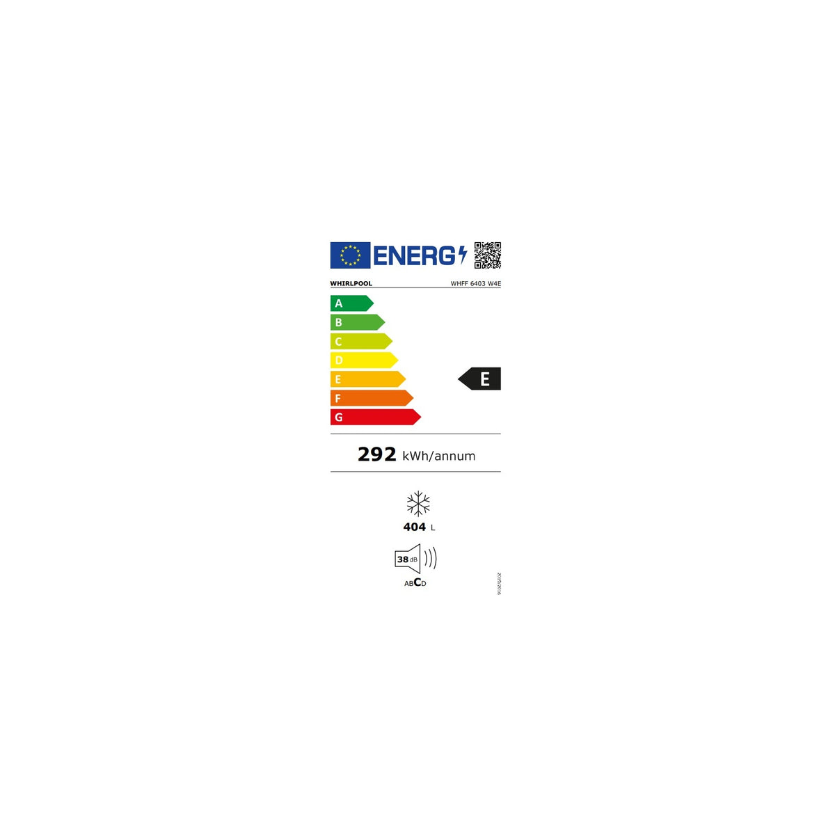 WHIRLPOOL WHFF 6403 W4E CONGELATORE VERTICALE LIBERA INSTALLAZIONE 404LT CLASSE E BIANCO - WHFF6403W4E