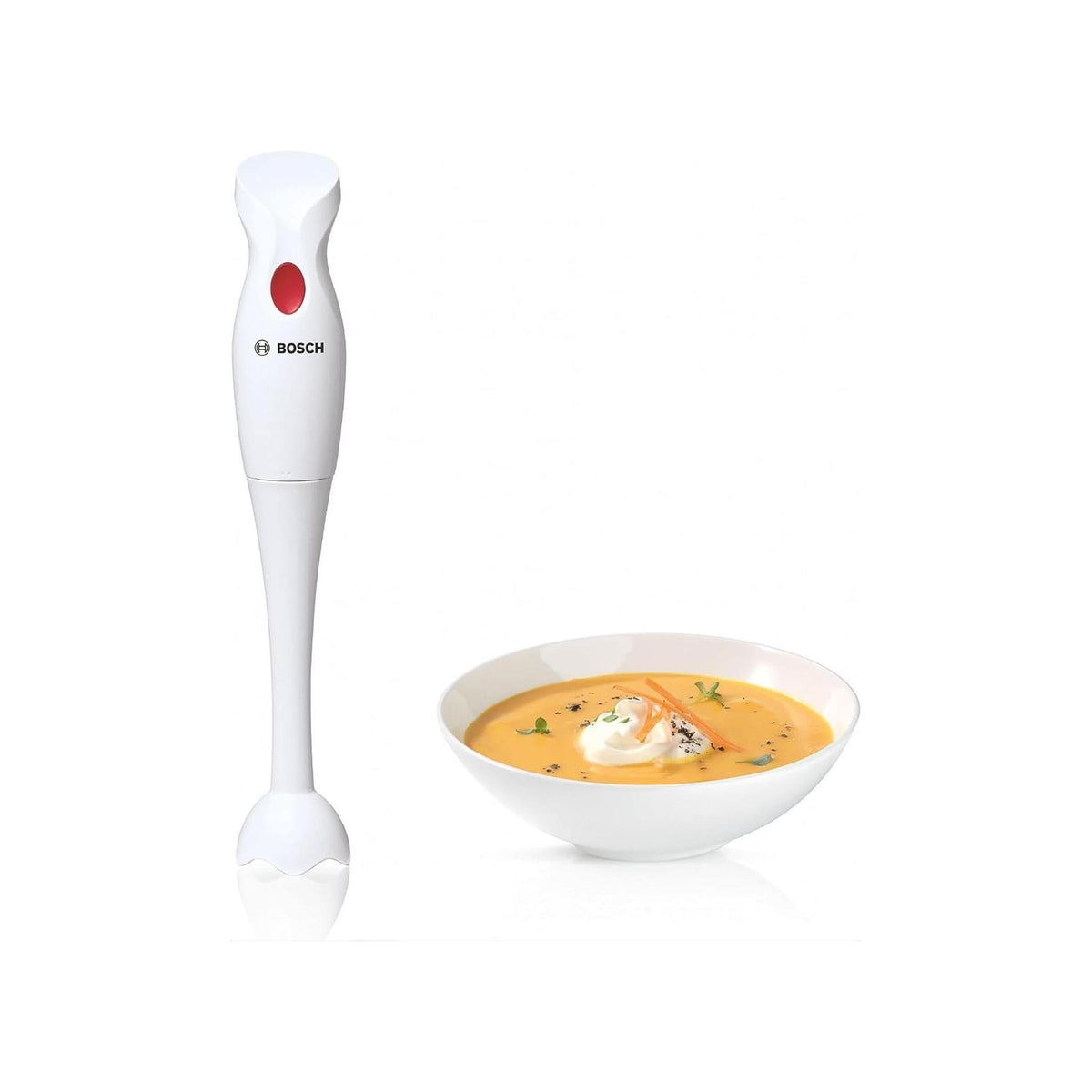 Bosch MSMP1000 Frullatore a immersione, 350W, Lama in acciaio inox, Impugnatura ergonomica, Bianco