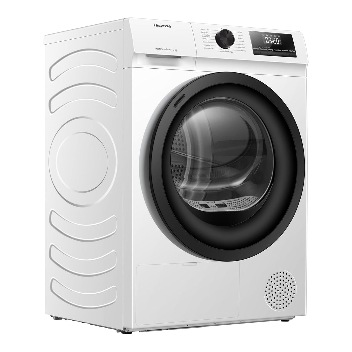 Hisense DHQE900UWDC Asciugatrice a Pompa di calore, 9 Kg, 15 programmi, Classe D
