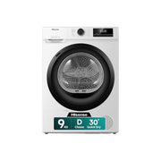 Hisense DHQE900UWDC Asciugatrice a Pompa di calore, 9 Kg, 15 programmi, Classe D