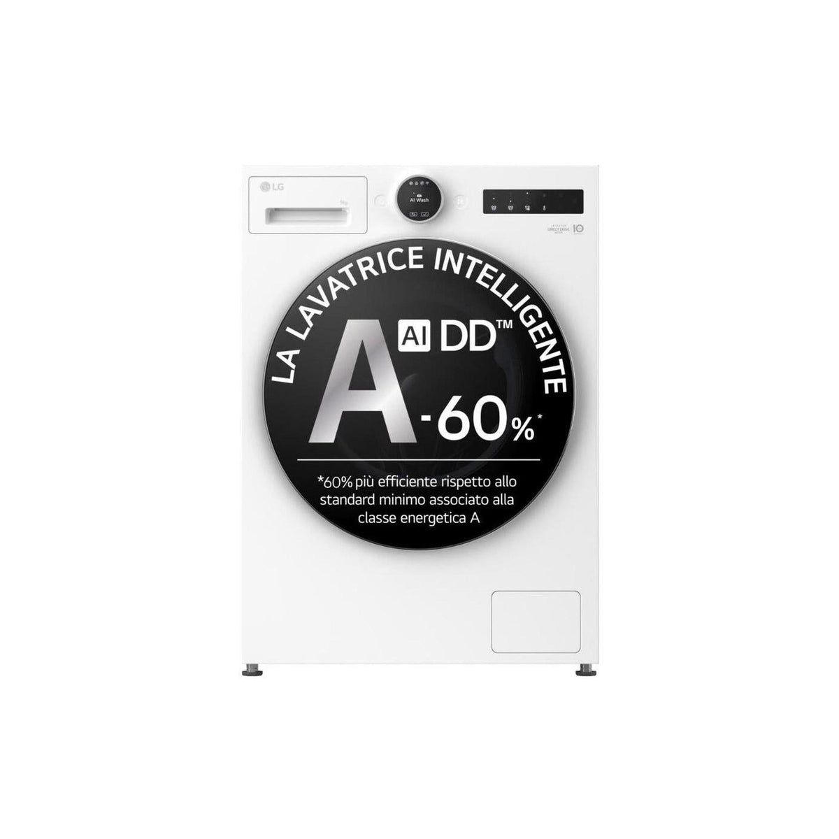 Lg F4X9009TWCE Lavatrice 9Kg 1400 Giri AI DD Wifi TurboWash 360 Classe A