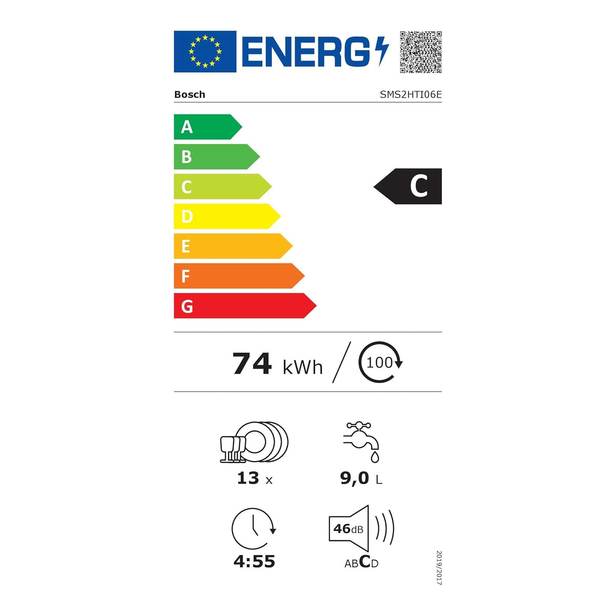 BOSCH SMS2HTI06E LAVASTOVIGLIE LIBERA INSTALLAZIONE 13 COPERTI WIFI CLASSE C INOX