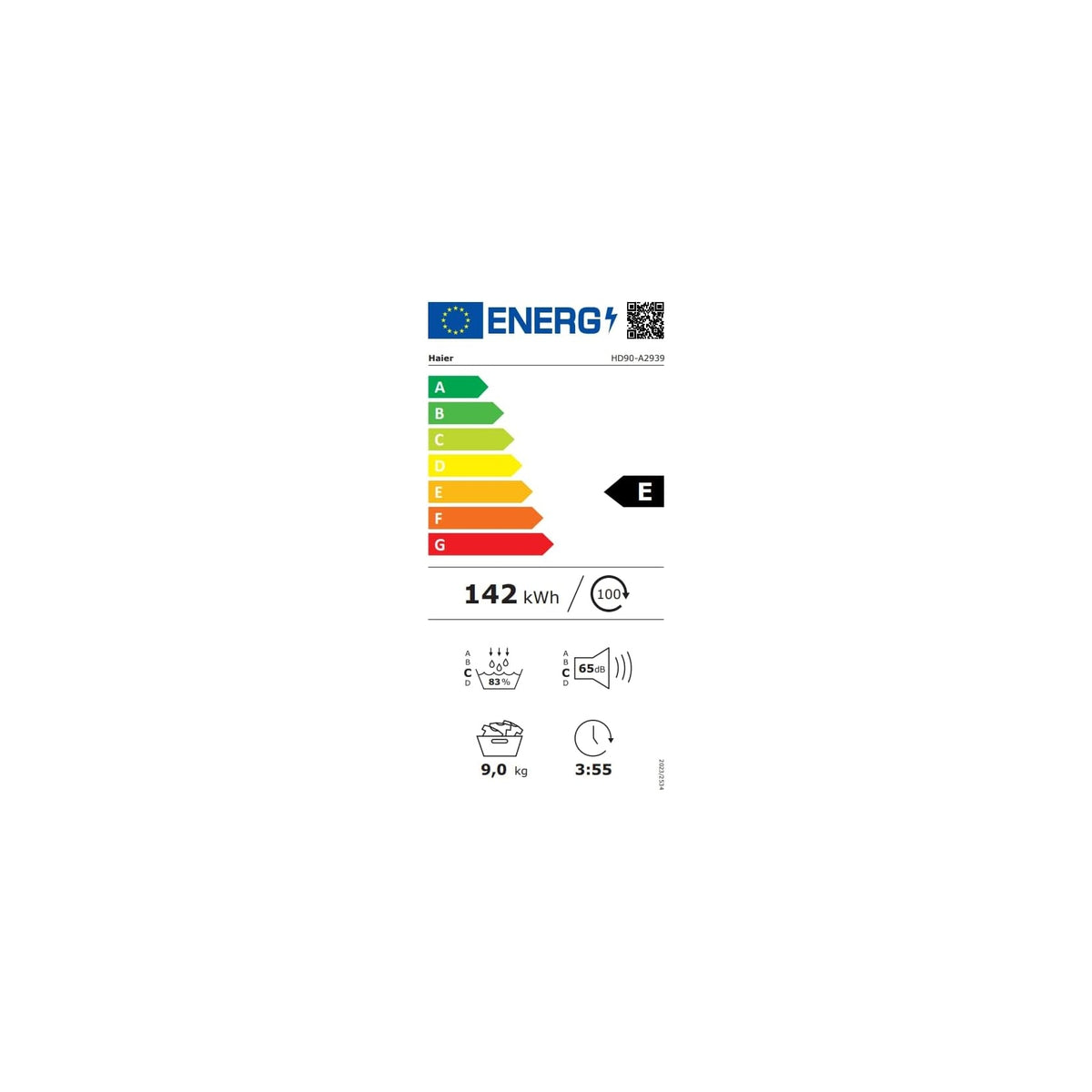 HAIER HD90-A2939E-IT ASCIUGATRICE A POMPA DI CALORE 9KG CLASSE E