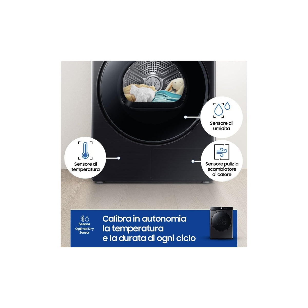 SAMSUNG DV16DG8600BVU3 ASCIUGATRICE A POMPA DI CALORE 16KG CLASSE A+++ - NERA