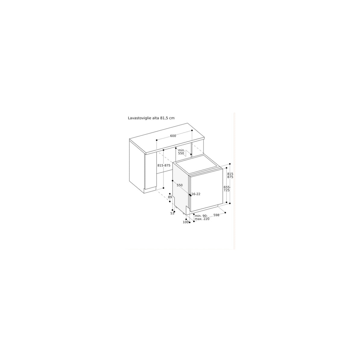 GAGGENAU DF480101 LAVASTOVIGLIE DA INCASSO 12 COPERTI CLASSE B