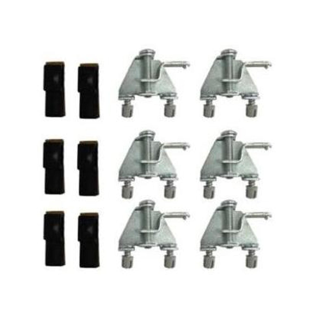 KIT 6 GANCI DI FISSAGGIO LAVELLI “FRANCESI” (90°) CON PLASTIC PARTS – BOXGAN06S