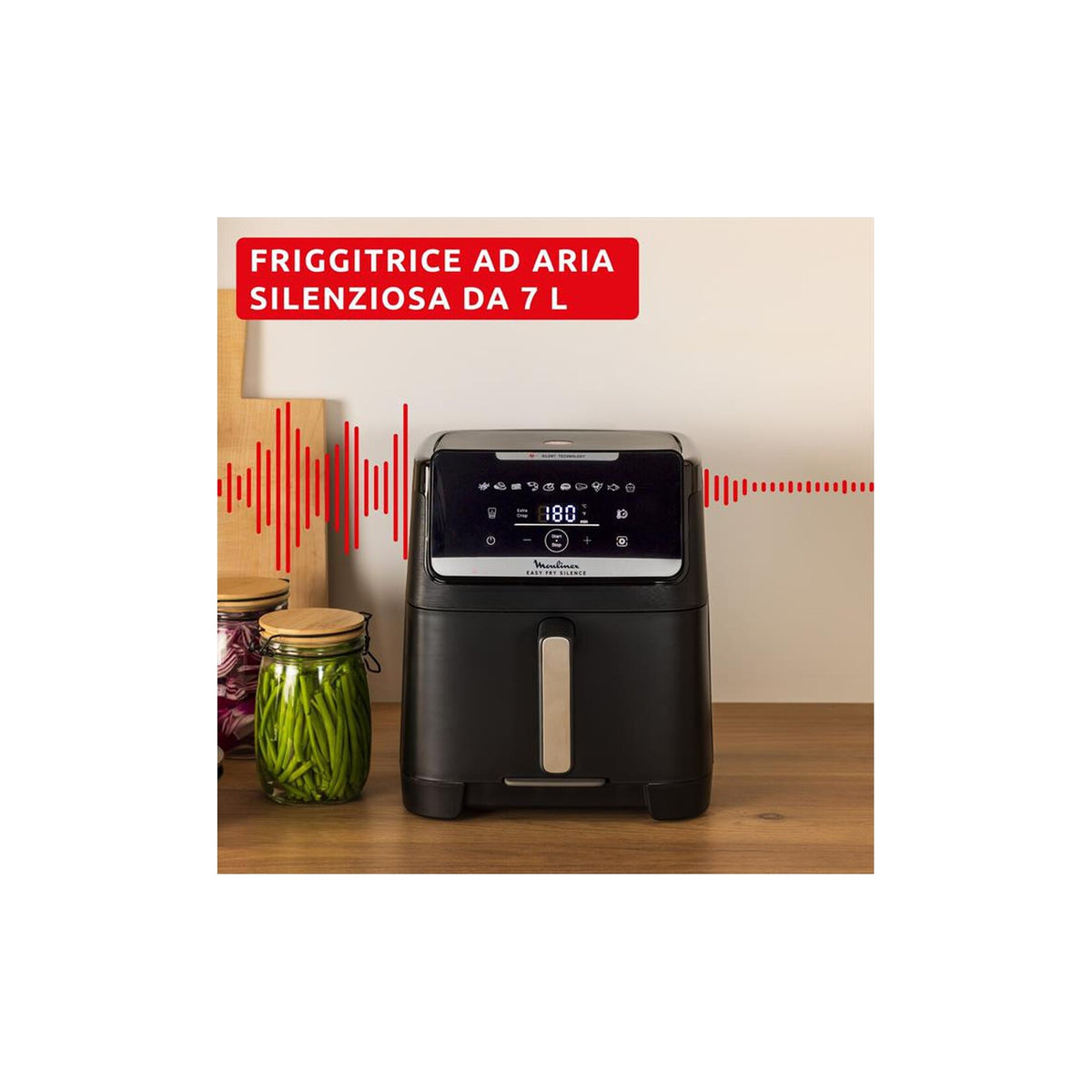 MOULINEX EZ8428F0 Easy Fry Silence Friggitrice ad Aria 7Lt - Nera