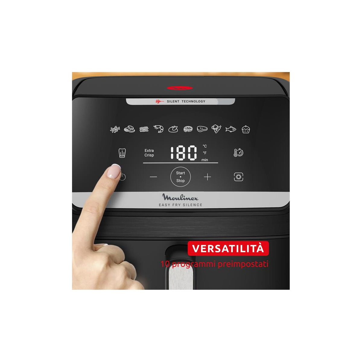 MOULINEX EZ8428F0 Easy Fry Silence Friggitrice ad Aria 7Lt - Nera