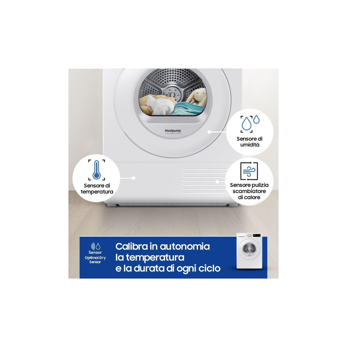Samsung DV90DG52A0TEET Asciugatrice 9Kg, Poma di calore, Wifi, Classe C
