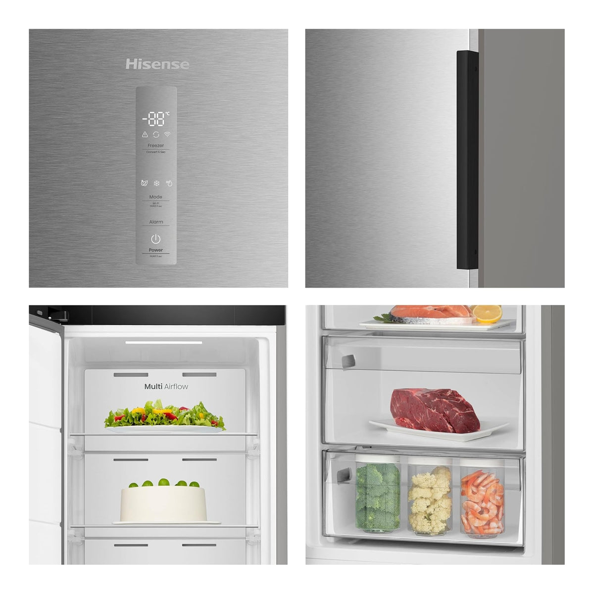 HISENSE FT3K310SEIE CONGELATORE VERTICALE 312LT TOTAL NO FROST INOX CLASSE E